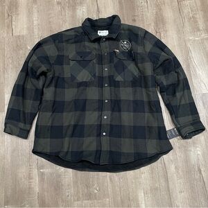 NEW‎ Matix Mens 4XL Green Black Buffalo Plaid Sherpa Lined Flannel Shirt Jacket